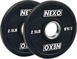 NEXO 2.5LB Matte Black Rubber Bumper Plate Pair – Premium Matte Finish 2x 2.5LB Cross Training Weight Plates