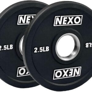 NEXO 2.5LB Matte Black Rubber Bumper Plate Pair - Premium Matte Finish 2x 2.5LB Cross Training Weight Plates