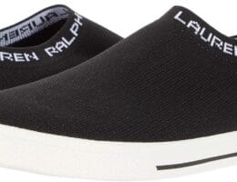 Lauren Ralph Lauren Jordyn Slip-On Sneaker – Breathable, Classic Round Toe Pull-on Flat Canvas Shoes for Women