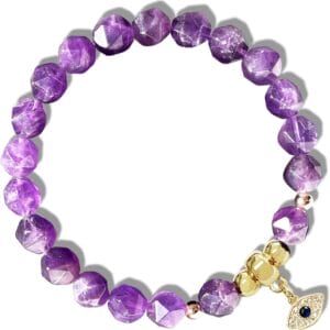 Healing Crystal Bracelet Spiritual Faceted Gemstone Beaded Bracelets Stretch Stress Relief Gifts For Women