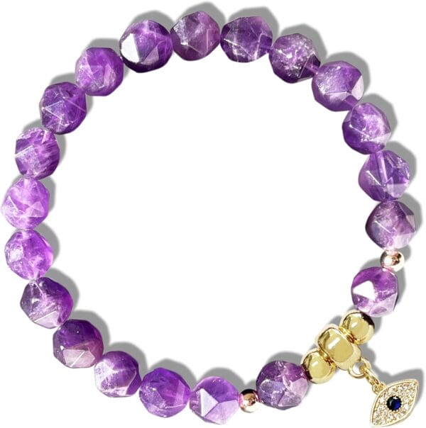 Healing Crystal Bracelet Spiritual Faceted Gemstone Beaded Bracelets Stretch Stress Relief Gifts For Women