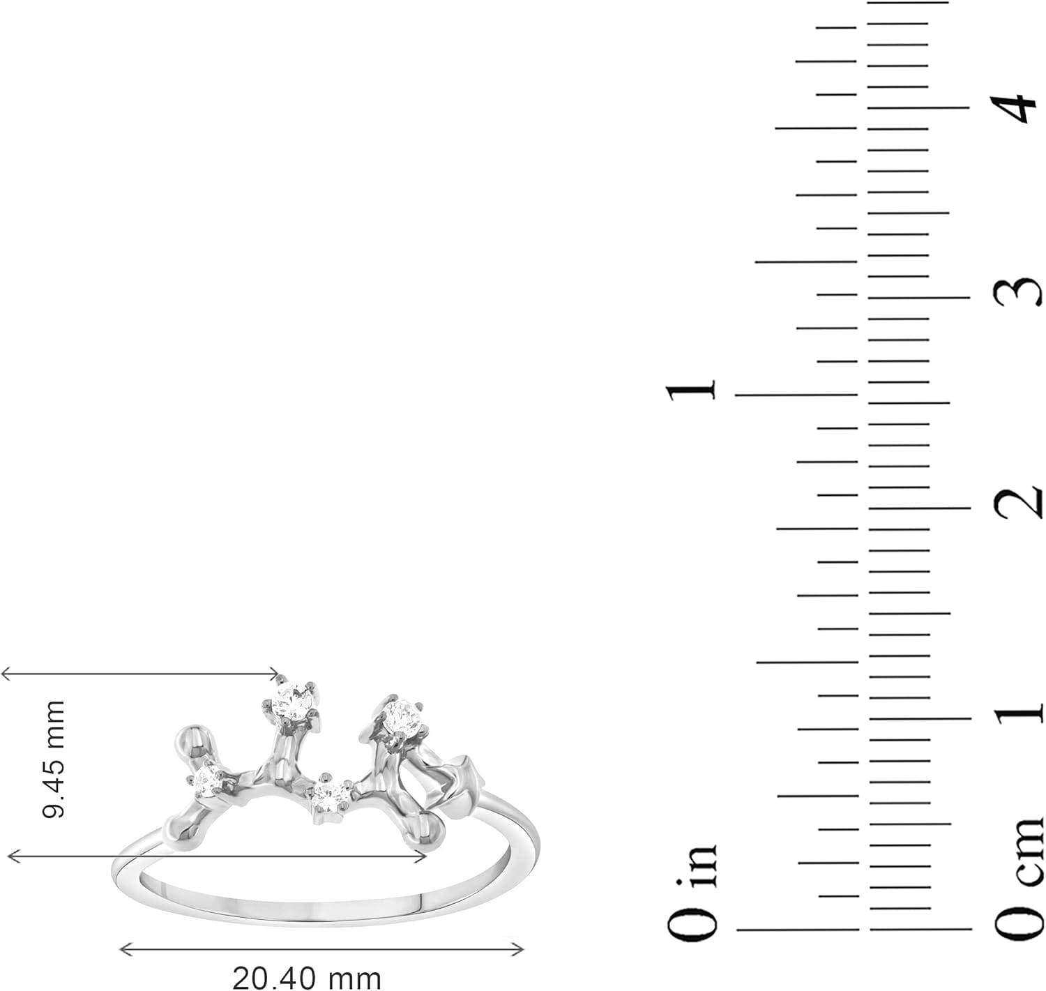 NATALIA DRAKE 1/10 Cttw Diamond Celestial Star Horoscope Astrology Diamond Zodiac Ring for Women in 925 Sterling Silver Color H-I/Clarity I1-I2 - Image 2