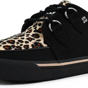 T.U.K. Leopard Creeper Sneaker Shoes for Women and Men, D Ring Lace Up Shoes