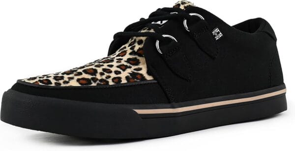 T.U.K. Leopard Creeper Sneaker Shoes for Women and Men, D Ring Lace Up Shoes