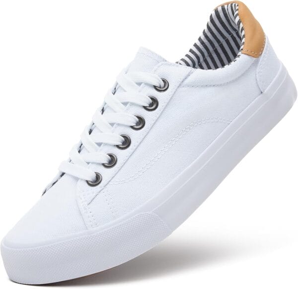 XRH Tennis Shoes Womens Low Top Casual Shoes for Women, Lace Up Canvas Sneakers Comfortable Shoes for Women Walking Shoes