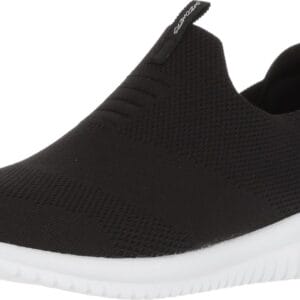 Skechers Ultra Flex First Take Womens Slip On Walking Sneakers, Black/White, 9