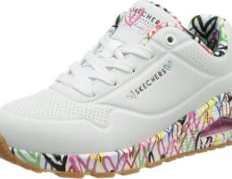Skechers Women’s Uno Loving Love Sneaker, White, 6