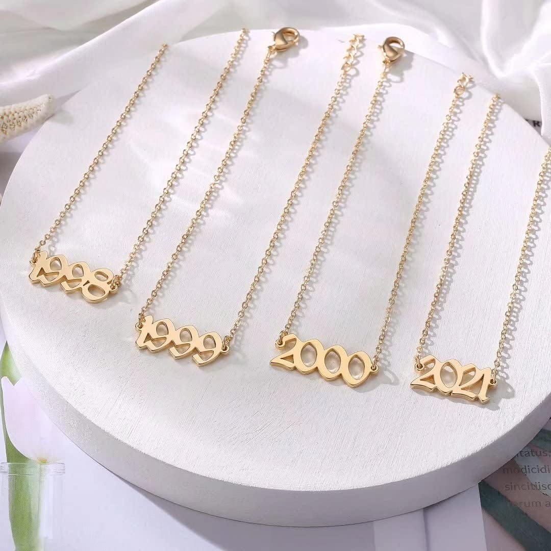 Ursteel Birth Year Number Anklet for Women, 14K Real Gold Plated Ankle Bracelet for Women Beach Foot Jewelry 1970-2021 Birthday Gifts, Birth Year Dainty Anklet Charms Anniversary Date Gifts - Image 8