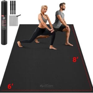 Extra Large Yoga Mat, 10'x6'/9'x6'/8'x6'/7'x5'/6'x4' (8MM/10MM) Wide Workout Mat for Women and Men, Thick Yoga Mats Ideal for Home Yoga, Pilates, Fitness, Exercise, Gym Mat for Barefoot Use