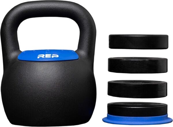 Rep Fitness Adjustable Kettlebell with Matte Powder Coating – Quickly Select From Multiple KG or LB Weight Options for HIIT and Cross-Training Workouts