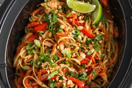 Slow Cooker Chicken Peanut Noodles
