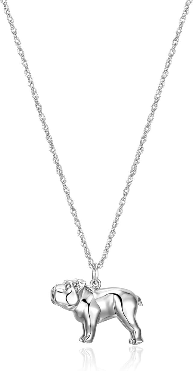 SCAMPER & CO Dog Breed .925 Sterling Silver Rhodium Plated Charm Necklaces for Women - Meaningful Elegant Pendant Necklace Perfect for Dog and Cat Lovers, Versatile Easy Closure Lobster 18 inch