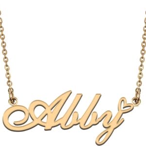 HUAN XUN Custom Personalized Name Necklace for Women 18K Gold Plated Stainless Steel Initial Pendant Jewelry Gift for Mother Day Birthday Christmas, 16"