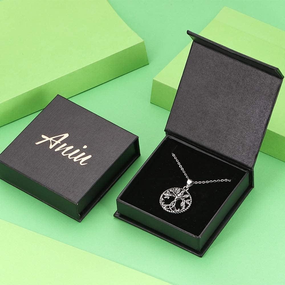 Aniu Tree of Life Necklace for Women S925 Sterling Silver Abalone Shell/Opal/Malachite/Crystal/Moonstone Celtic Family Tree Pendant Anniversary Birthday Gift for Mom Grandma Tree Jewelry Gifts for Her - Image 7