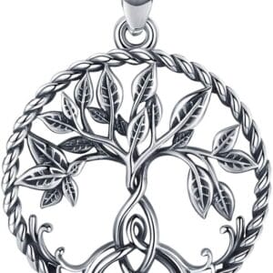 Aniu Tree of Life Necklace for Women S925 Sterling Silver Abalone Shell/Opal/Malachite/Crystal/Moonstone Celtic Family Tree Pendant Anniversary Birthday Gift for Mom Grandma Tree Jewelry Gifts for Her