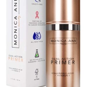 Dual-Action Face Primer - 30 mL | Hydrating Makeup Primer With Vitamin C & Hyaluronic Acid | Smoothing Translucent Matte Pore Minimizer | Foundation Primer For Any Skin Tone