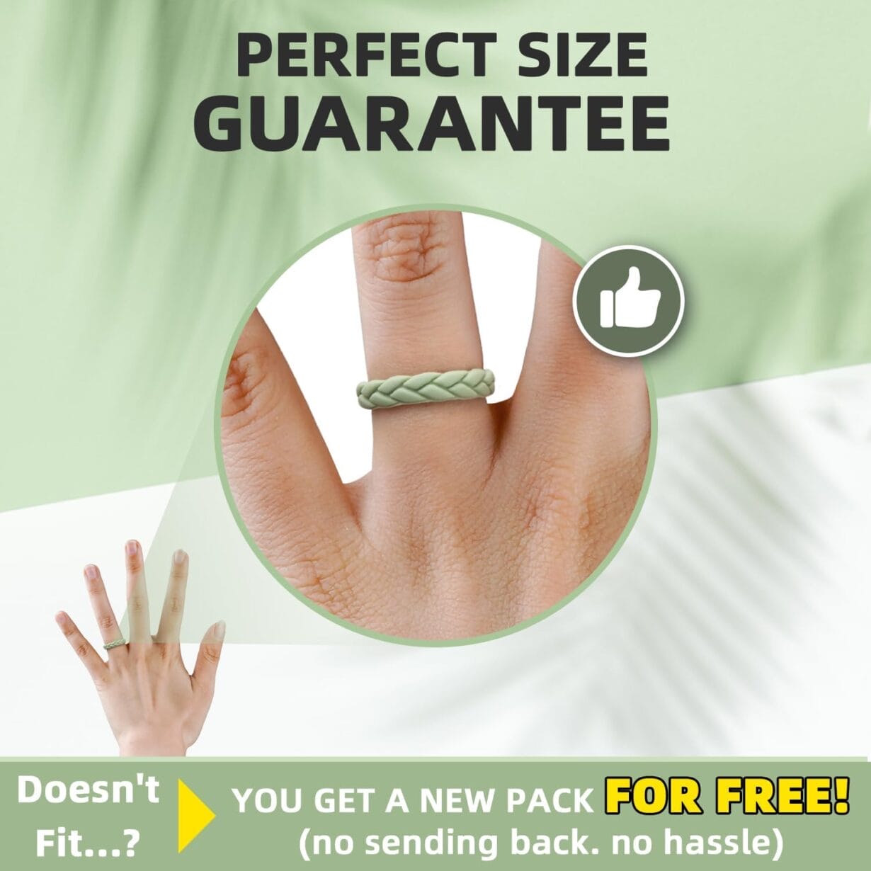 Egnaro Silicone Wedding Rings For Her, Women's Rubber Bridal Sets Thin Bands, Stackable Leaves Braided Design With Breathable Grooves Workout Accessories - Image 6