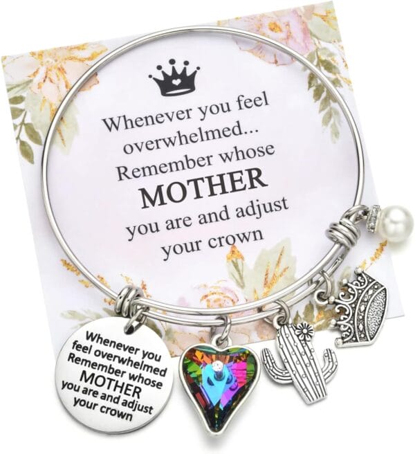 Christmas Gifts for Aunt Mom Godmother Grandma Bonus Mom, Inspirational Charm Bracelets for Niece Sister Goddaughter Granddaughter Birthday Bangle Jewelry Gifts for Women Teen Girls