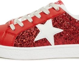 LUCKY STEP Women’s Fashion Star Sneaker Lace Up Low Top Comfortable Cushioned Walking Shoes