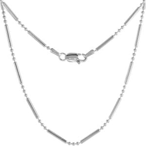 Sterling Silver 3+1 Dot Dash Pallini Bead Ball Chain Necklaces & Bracelets 1.5mm Nickel Free Italy 7-30 inch