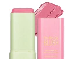 Multi-Use Cream Blush Stick,2-in-1 On-the-Go Blush for Cheek and Lip Tint,Waterproof Hydrating Tinted Solid Moisturizer Blendable Natural Grow Nude Face Blush Makeup,01 shy pink