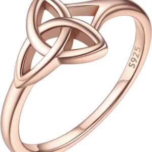 ChicSilver 925 Sterling Silver Claddagh/Triquetra Celtic Knot Promise Ring Size 4-12(Withe Gift Box)