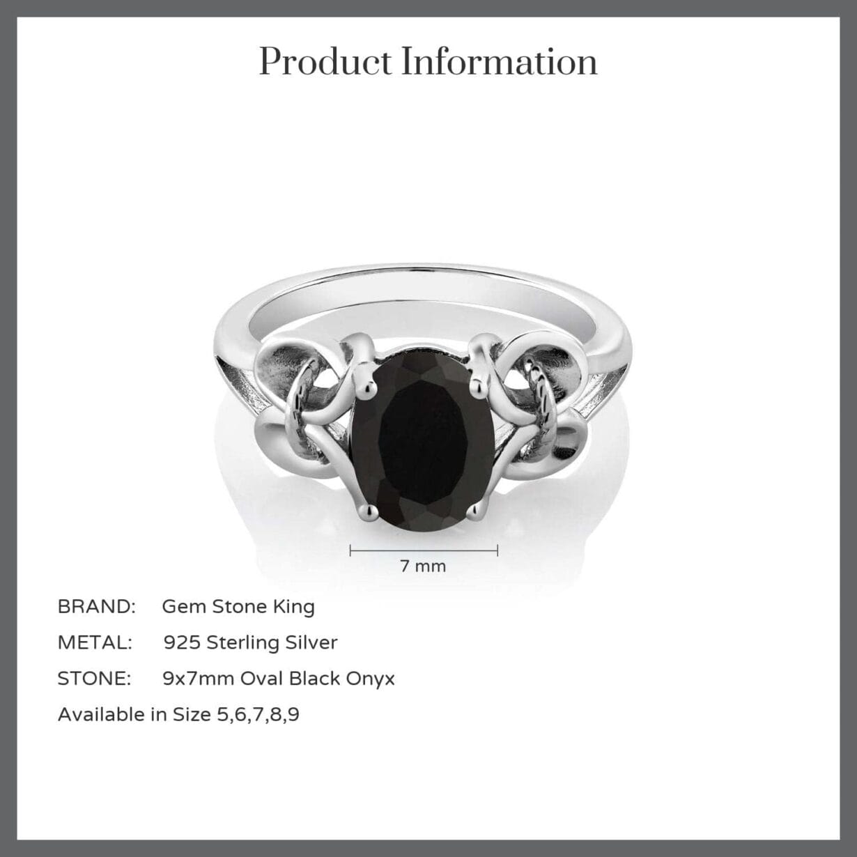 Gem Stone King 925 Sterling Silver Oval Gemstone Birthstone Engagement Ring | Oval 9X7MM | Wedding Anniversary Promise Ring For Women | Available in size 5, 6, 7, 8, 9 - Image 6