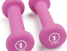 Crown Sporting Goods Set of 2 Body Sculpting Hand Weights – Soft Neoprene Coated Dumbbell Set – Supplies for Exercise, Workout, Weight Loss, Body Building – for Men, Women, Seniors, Teens, and Youth