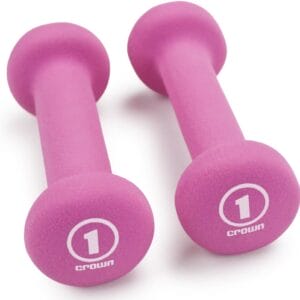 Crown Sporting Goods Set of 2 Body Sculpting Hand Weights - Soft Neoprene Coated Dumbbell Set - Supplies for Exercise, Workout, Weight Loss, Body Building - for Men, Women, Seniors, Teens, and Youth