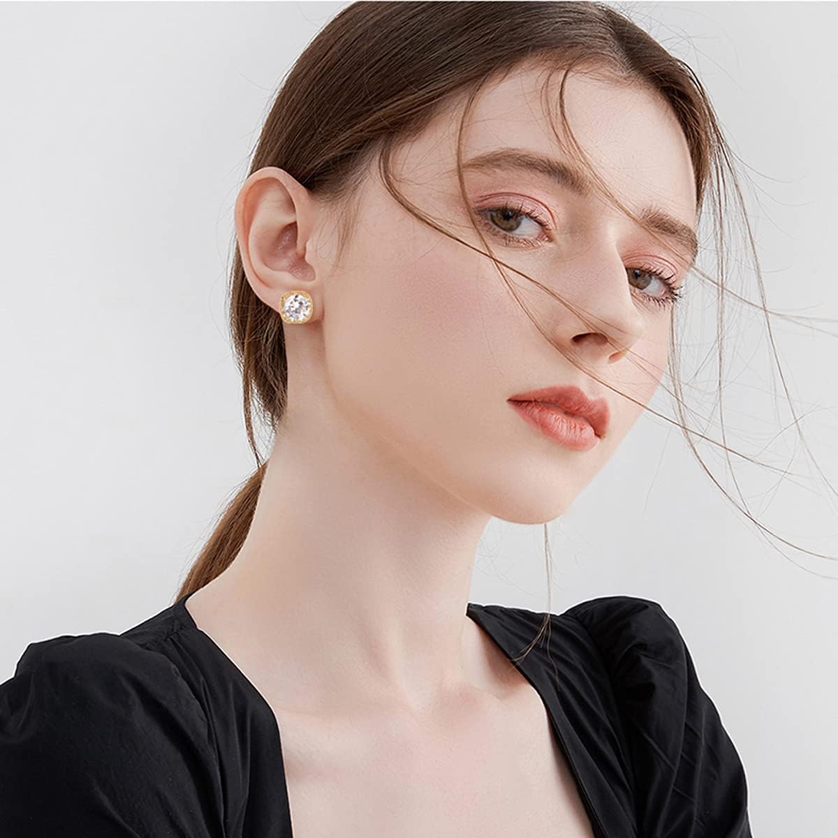 Crystal Wedding Bridal Jewelry Set Teardrop Pendant Necklace Drop Dangle Earrings Set for Bride Bridesmaids Mother of Bride Prom Party Formal Jewelry Set for Women - Image 2