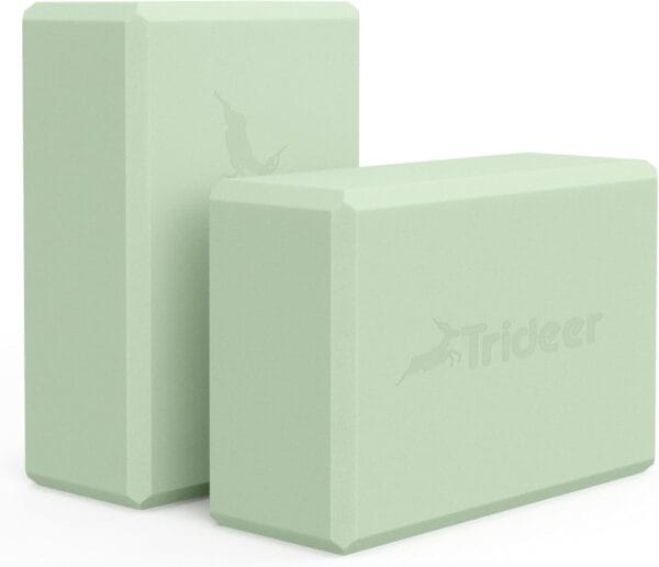Trideer Yoga Blocks 2 Pack, Soft Non-Slip Surface Premium Foam Blocks, Supportive, Lightweight, Odor Resistant, Yoga Accessories for Pilates Meditation General Fitness Stretching Toning