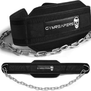 Gymreapers Dip Belt With Chain For Weightlifting, Pull Ups, Dips - Heavy Duty Steel Chain For Added Weight Training