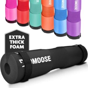 Extra Thick EVA Foam Barbell Pad for Standard and Olympic Bars - Ergonomic Neck & Back Support, Non-Slip Grip with Two Secure Straps for Stability - Hip Thrust Pad for Squats, Weightlifting and Lunges