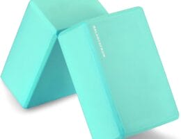Set of 2 High Density Yoga Blocks, 9″x6″x4″ Each, Pair, Multiple Colors