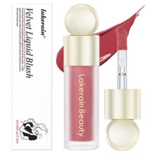 Velvet Liquid Blush, Highly Pigmented Cream Blush Makeup Stick, Natural Blend Soft Matte Finish, Lightweight Dewy Cheek Lip Tint, Long-Lasting, Smudge Proof, Liquid Face Blush for Cheeks Lips (05#)