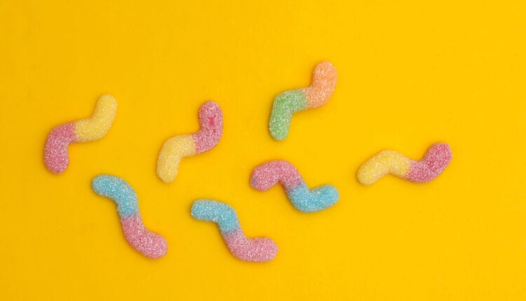 sour worms that look like parasites