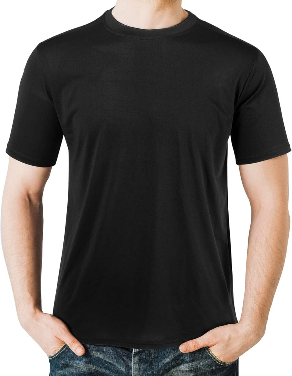 2&5 Pack Men's Sports T Shirts,Crew Neck Breathable Quick-Dry Short Sleeve, Lightweight Tee for Athletic Running - Image 3