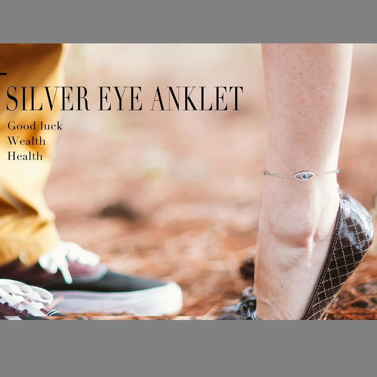 Evil Eye Anklet, Sterling Silver Adjustable Anklets for Womens,Cubic Zirconia Blue Evil Eye Jewelry Gifts for Women(Anklet 10 inches) - Image 4