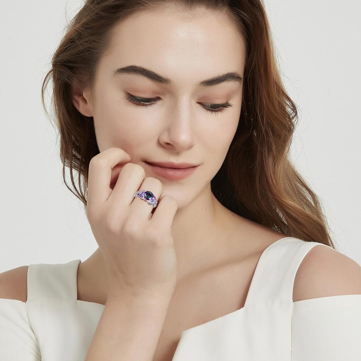 Created 3.6ct Women's Sapphire|Aquamarine|Rainbow Topaz Ring 925 Sterling Silver Women Engagement Rings Bezel Setting Marquise Fashion Statement Ring Best Gift for Mother and Grandma Size 5-9 - Image 8