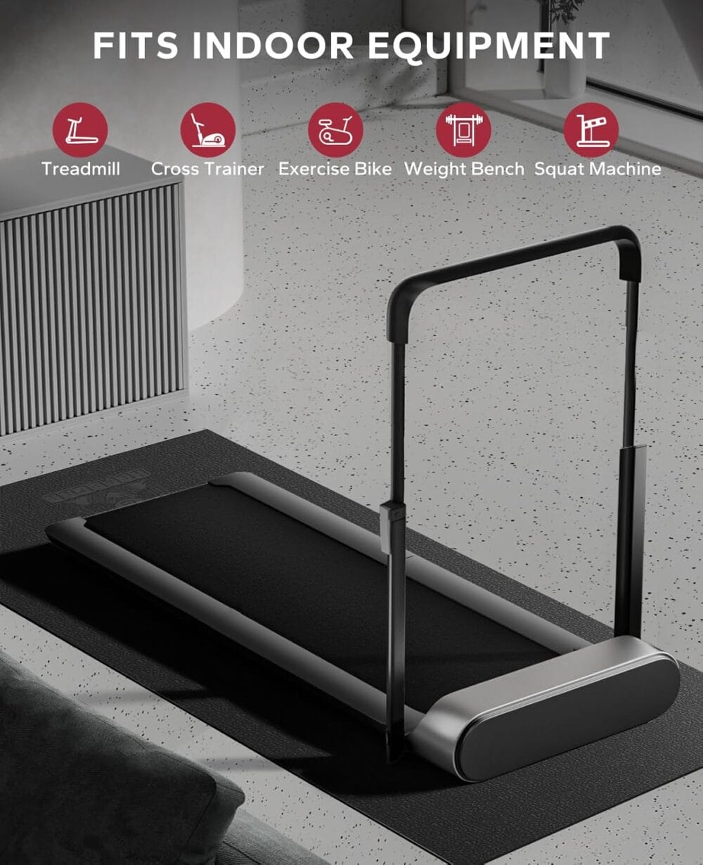 HAPBEAR 2.5x5/3x6/3x7ft Exercise Equipment Mat, Treadmill, Elliptical, Rowing Machine, Peloton Bike Mat for Hardwood Floors, Carpet - Weight Bench Pad Fitness Gym Equipment Mat - Image 6