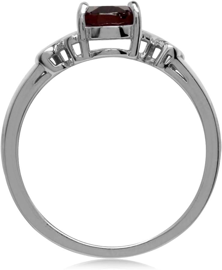 Silvershake Birthstone Gemstone White Gold Plated 925 Sterling Silver Victorian Style Solitaire Promise or Engagement Ring Jewelry for Women - Image 3