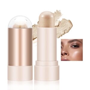 Face Highlighter Stick, Cream Contour Highlighter Makeup Stick, Natural Smooth Shimmer Highlight, Waterproof and Long Lasting Illuminator
