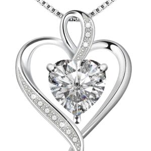 925 Sterling Silver Necklace - Exquisite Silver Jewelry for Women - Heart Pendant Silver Necklace - Birthday, Anniversary, Valentine's Day Gift for Women, Wife, Mom, Girlfriend, Lady