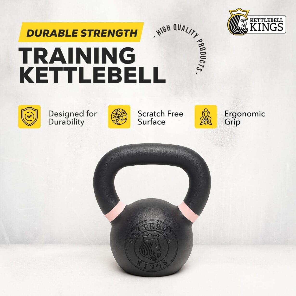 Kettlebell Kings Powder Coated Kettlebell Weights 5-90 LB | Workout Gym Equipment & Strength training sets for Women & Men | Durable Coating for Grip Strength, Rust Prevention - Image 2