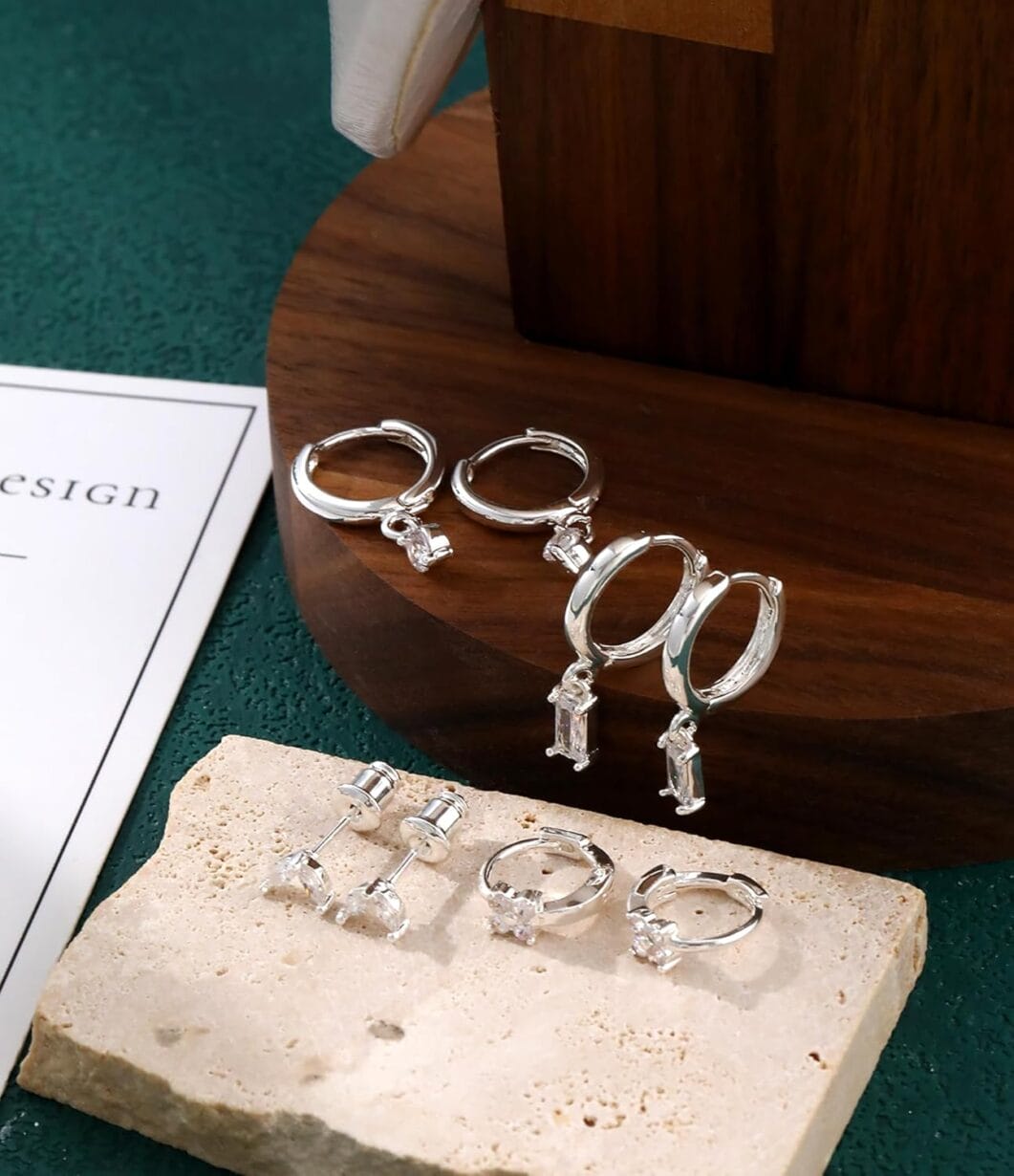 Gold Stud Earrings for Women Dainty 14K Gold Plated Cartilage Earrings Small Huggies Hoop Earrings Set Multiple Piercing Tiny Ball CZ Hoop Earrings Jewelry Gift for Girls(4 Pairs Silver) - Image 5