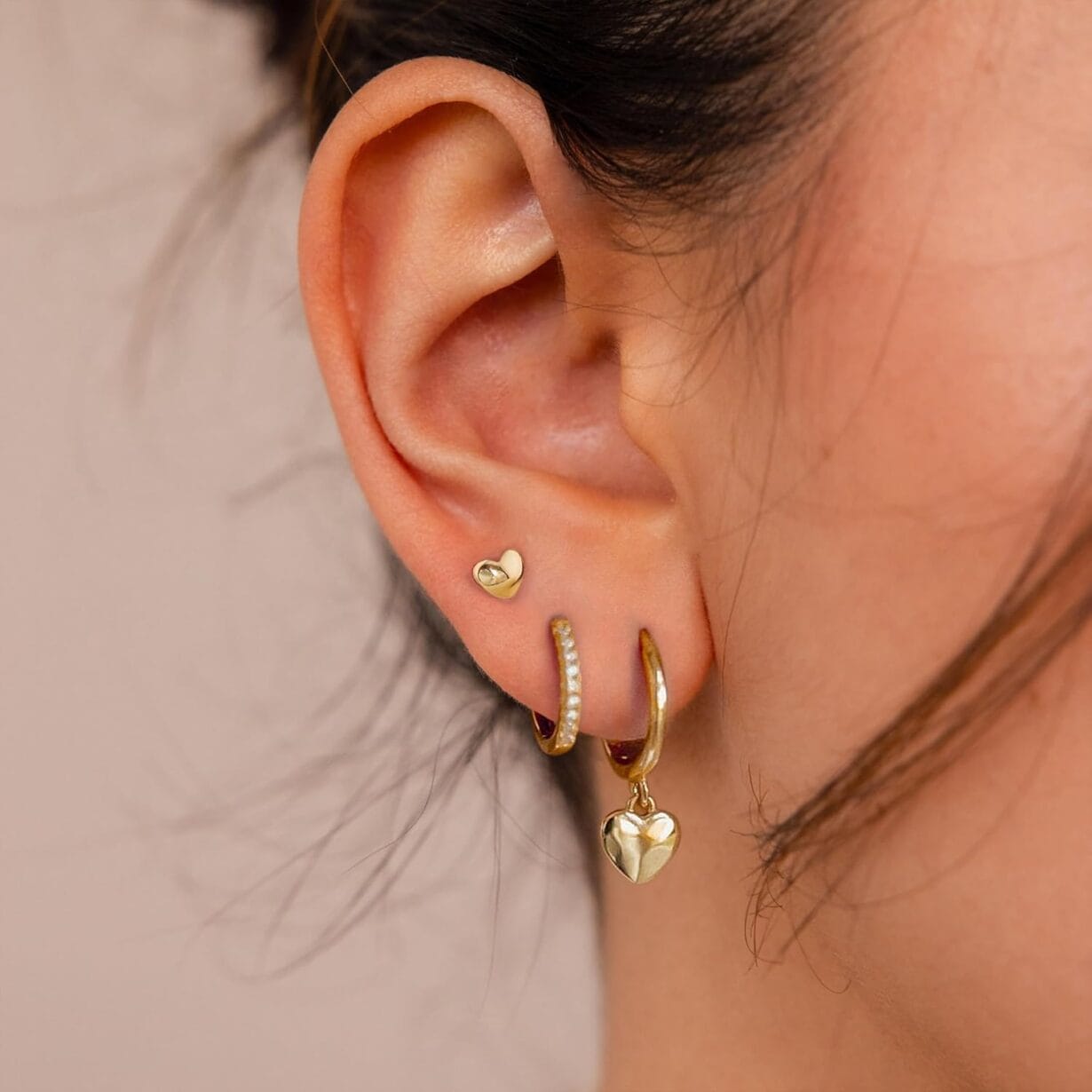 Cute Gold Earrings for Women,14k Gold Plated Butterfly Cross Bow Earrings Small Huggie Earrings Set Dainty Gold Earring Stacks Hypoallergenic Gold Hoop Earrings for Women Trendy Gold Jewelry - Image 2