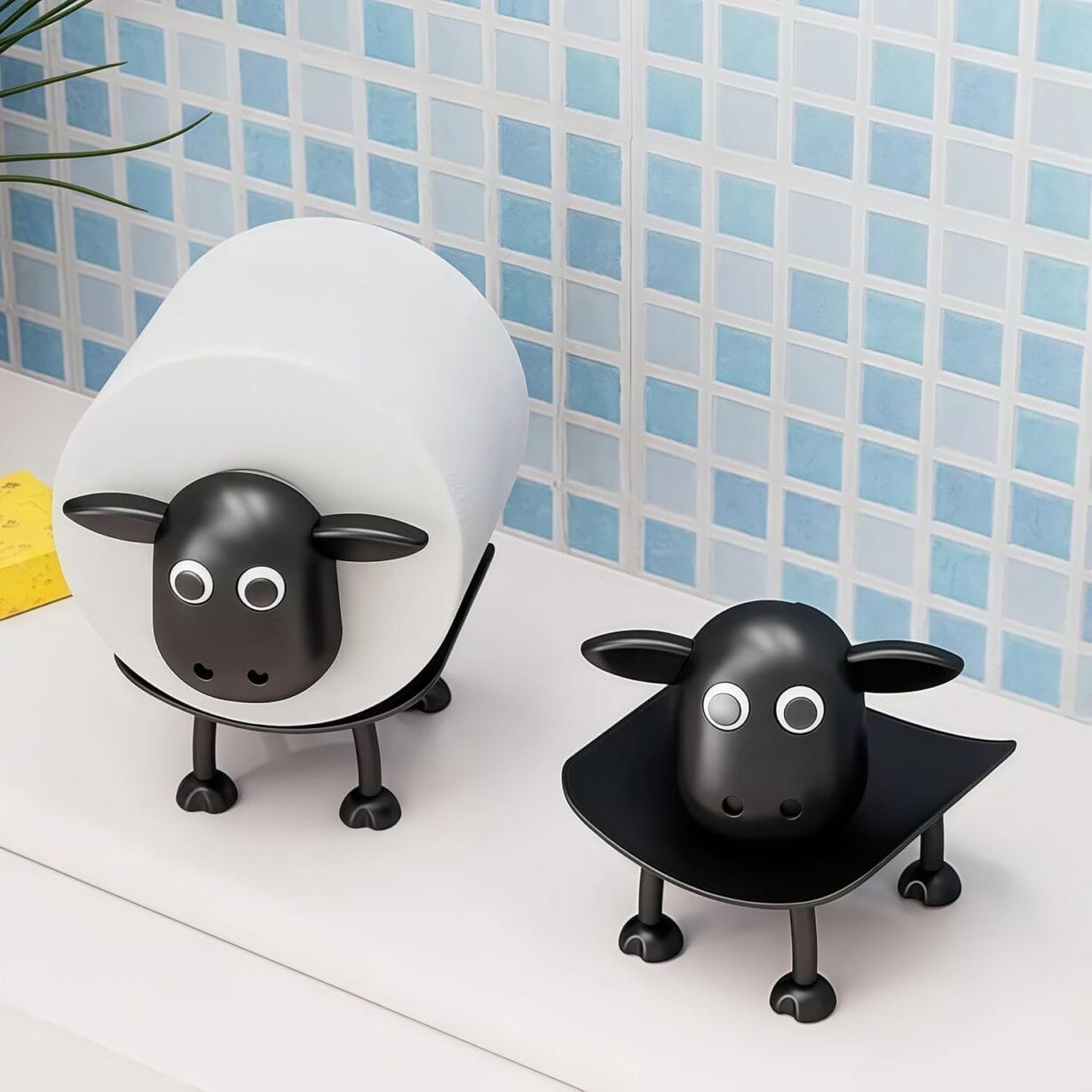 3-Pack Sheep Toilet Paper Roll Holder Set, OPP Packaging - Cute Bathroom Organizer with Adorable Design - Image 7